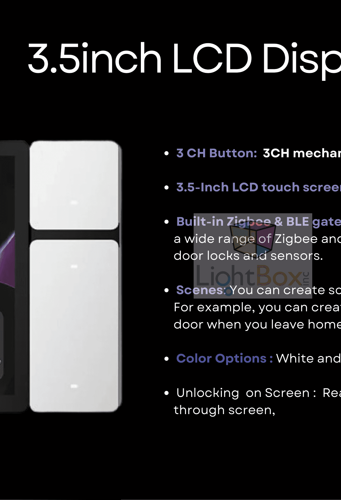Evolix 6B Scene Zigbee, Scene Controllers and Displays
